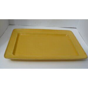Yellow Rectangular Ceramic Serving Platter Handcrafted In Portugal Microwave & D